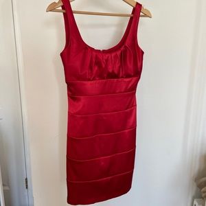 Bisou Bisou Formal Satin Red Dress